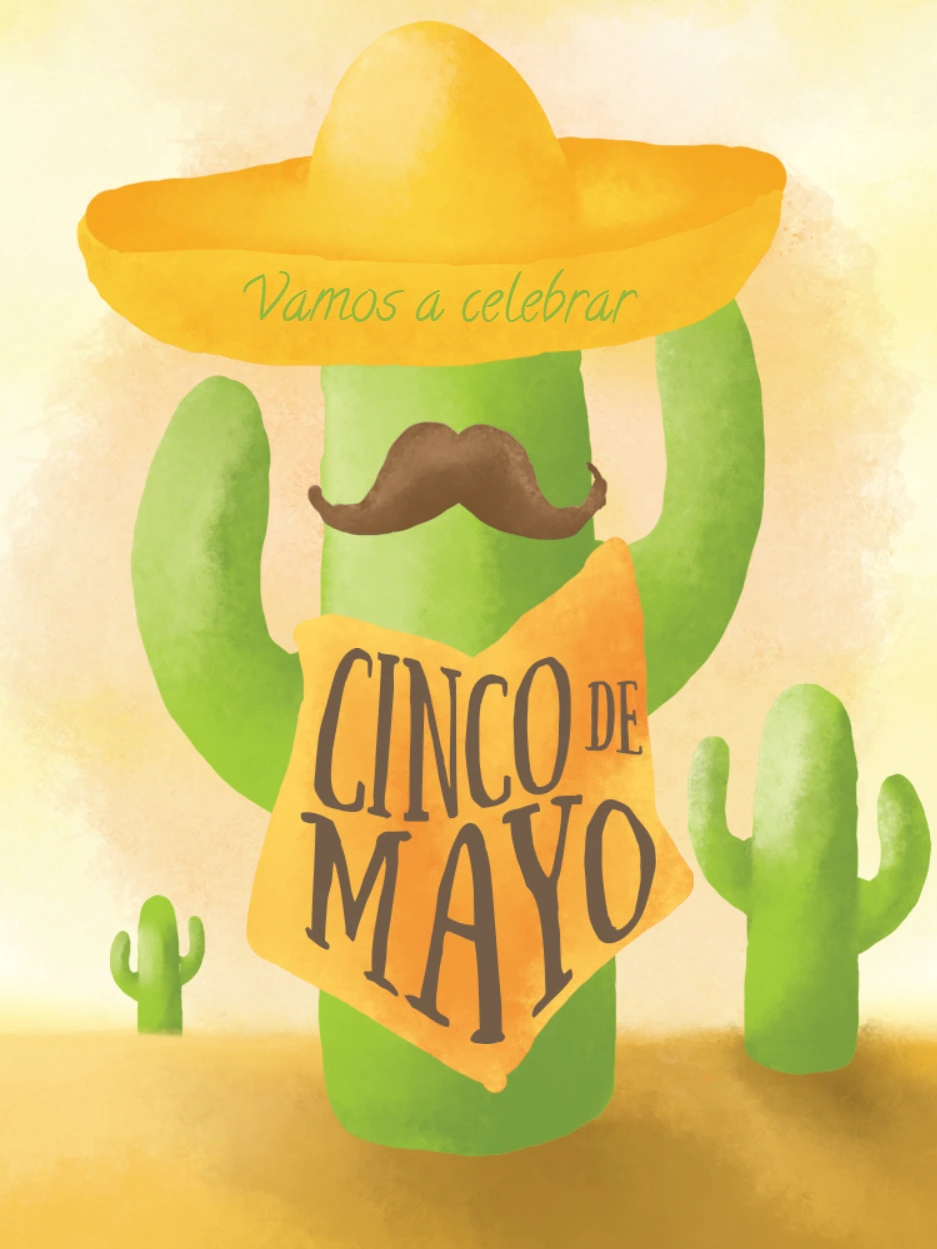 Post de Cinco de Mayo com Cacto Festivo para Editar Online