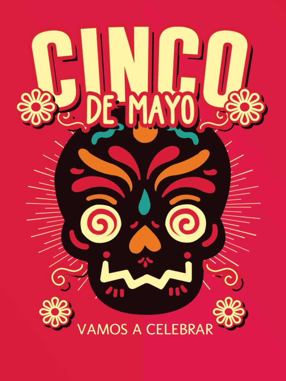 Post de Cinco de Mayo com Caveira Mexicana para Editar Online
