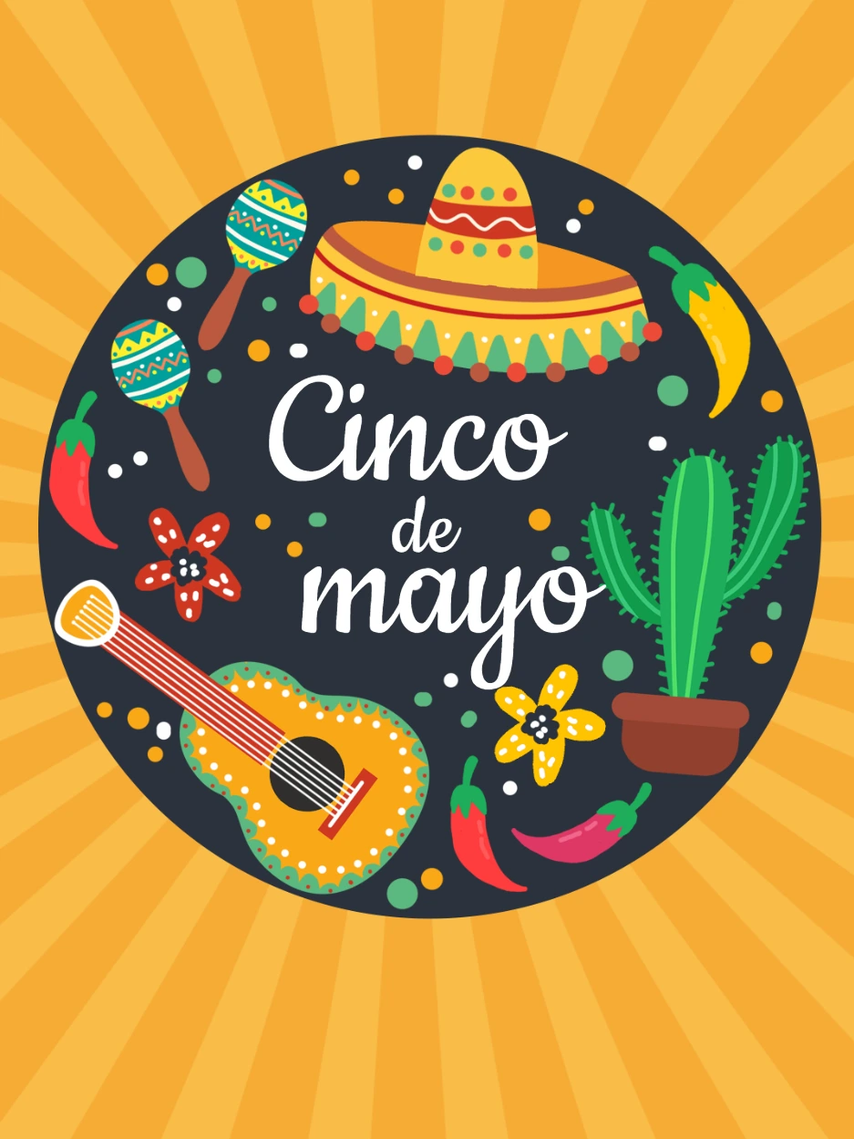 Convite Festa Mexicana com Sombrero e Violão para Editar