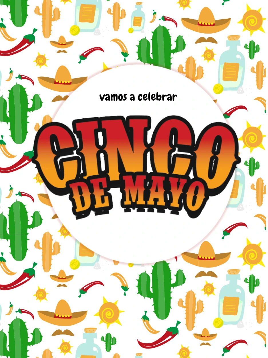 Convite Festa Mexicana com Cactos e Sombreros para Editar Online