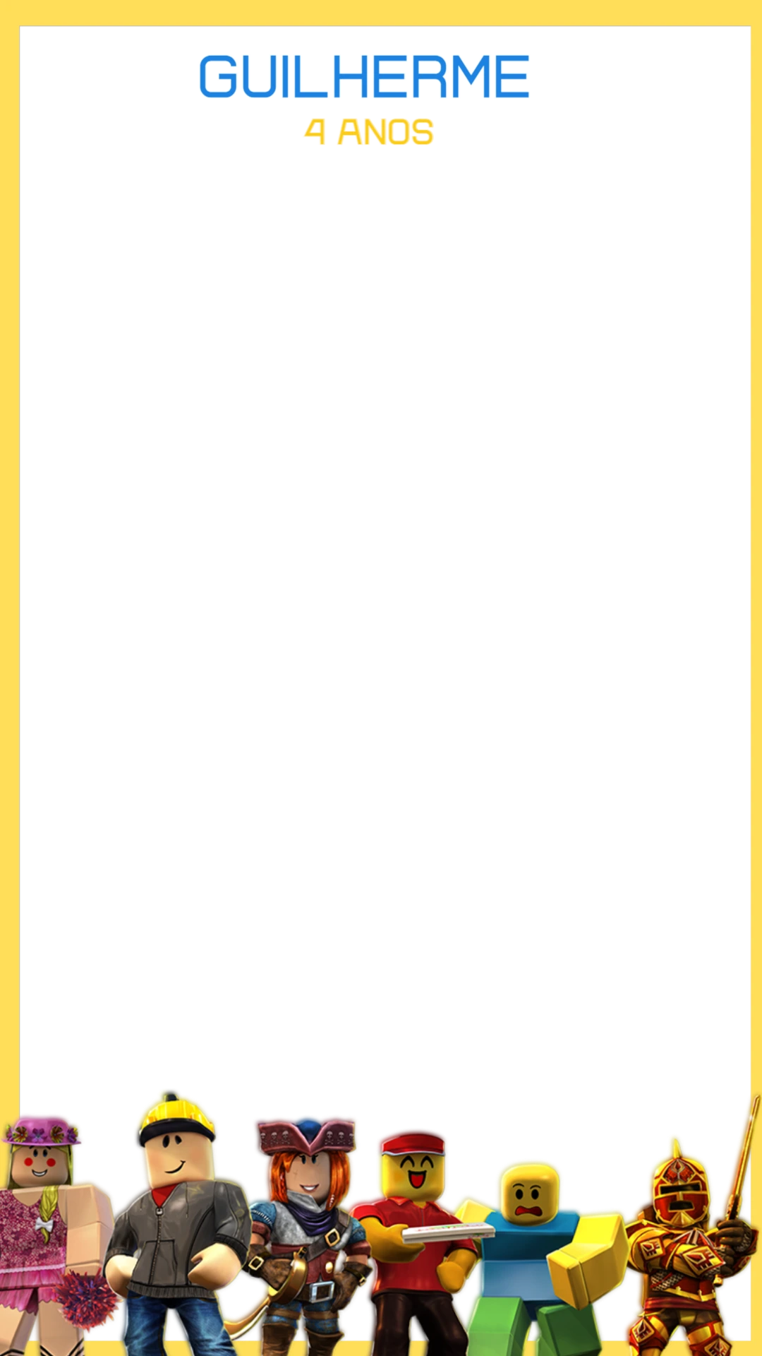 Moldura para Stories Aniversário Roblox para Editar Online