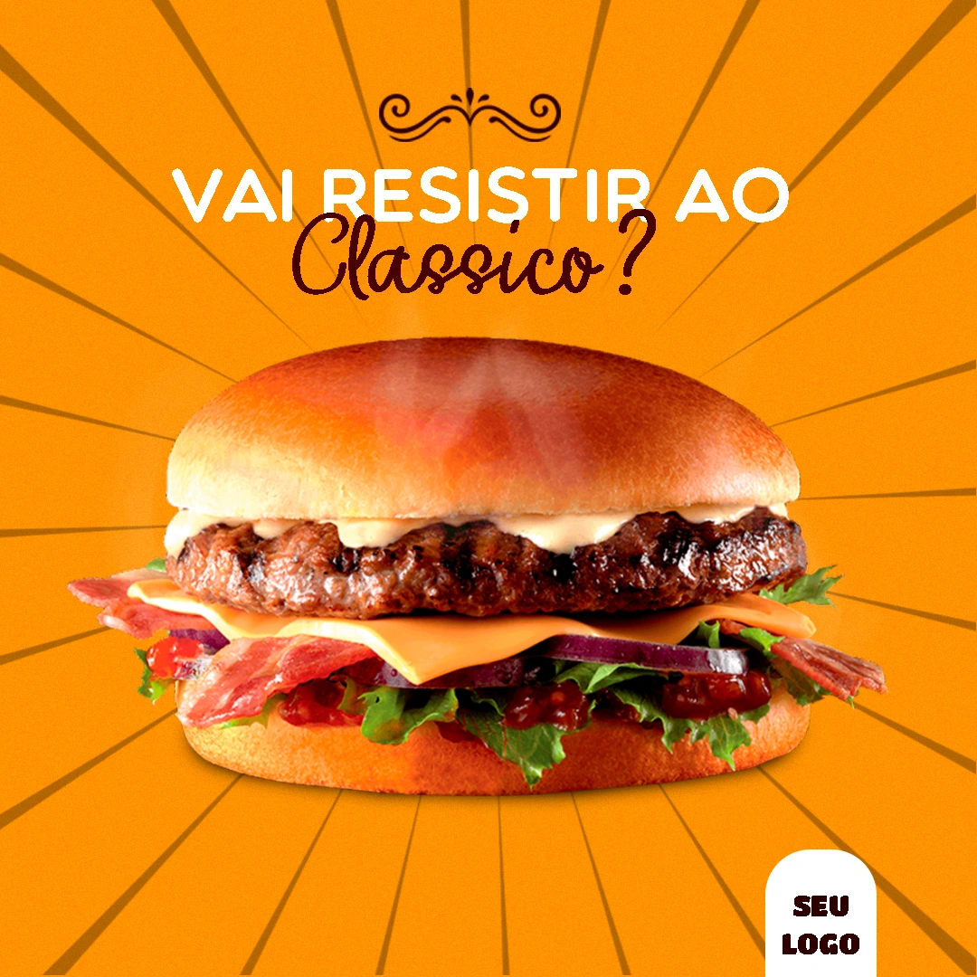 Post Editável para Hamburgueria: Divulgue seu Clássico