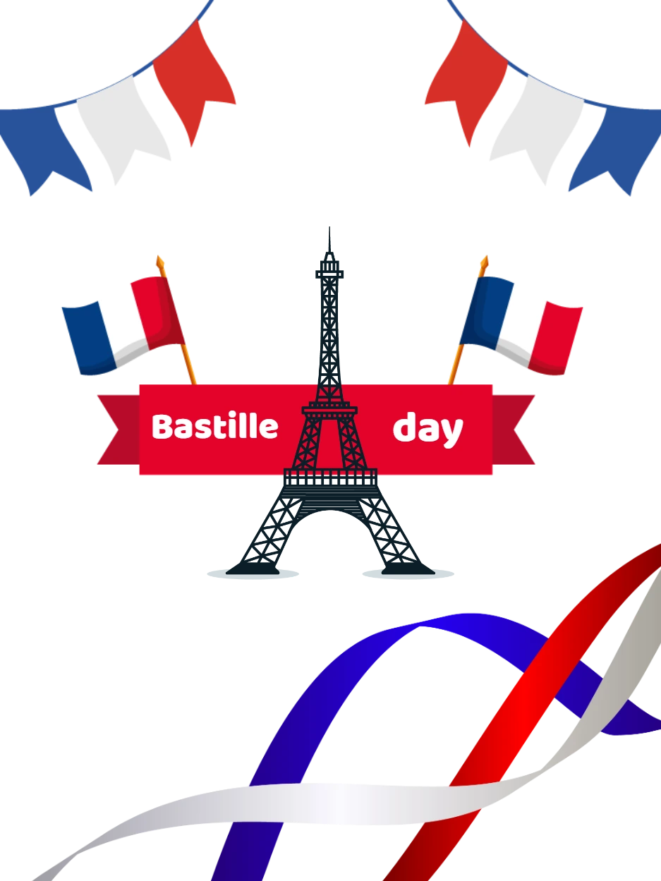 Bastille Day Post with Eiffel Tower to Edit Online