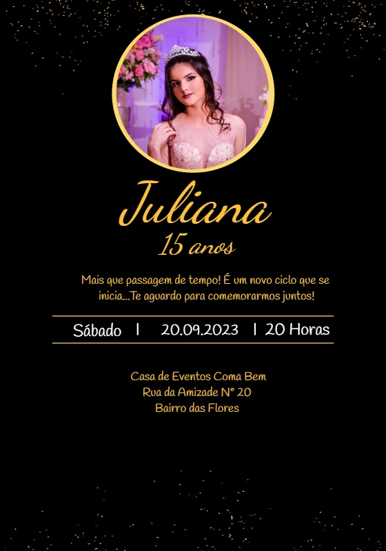 Convite 15 anos com foto para editar online