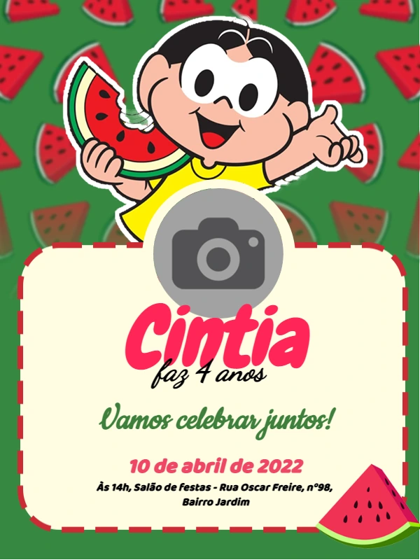 Convite Aniversário Magali com Foto para Editar Online