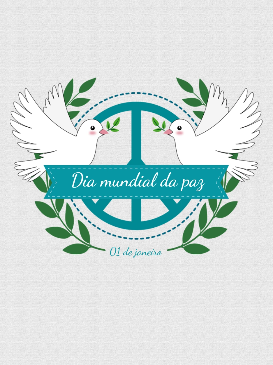 Post Editável Dia da Paz com Pombas para Editar Online