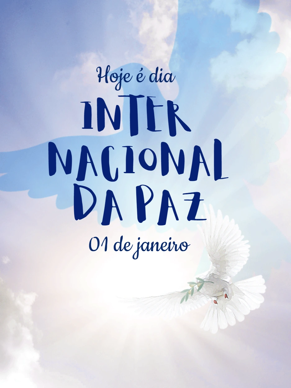 Post Dia da Paz com Pomba para Editar Online