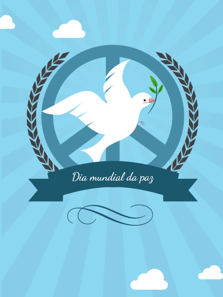 Post Dia da Paz com Pomba e Símbolo para Editar Online