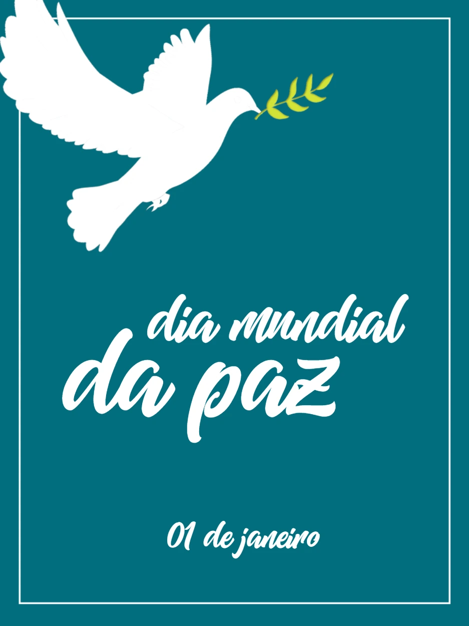 Post Dia da Paz com Pomba Branca Editável Online