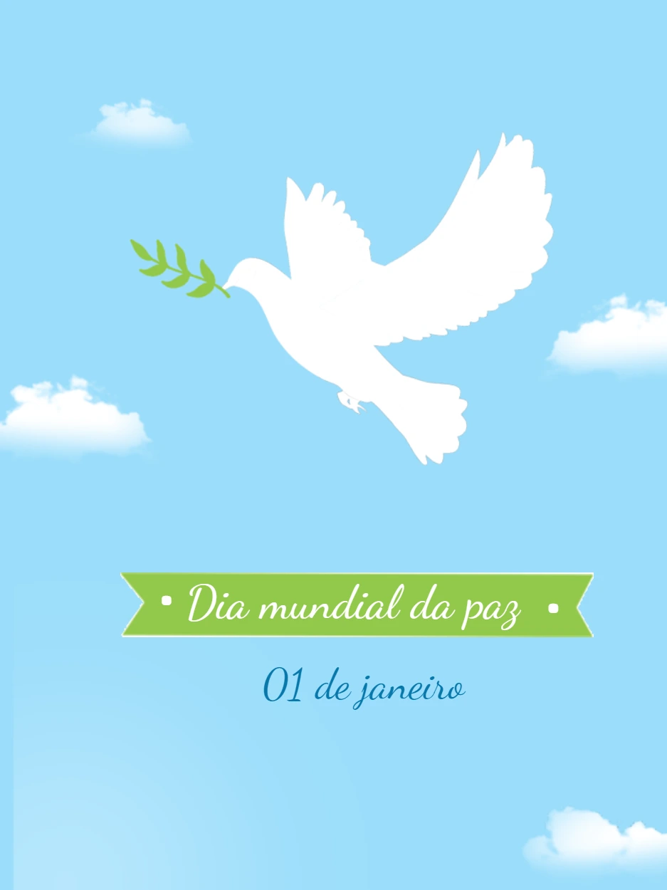 Arte Dia Mundial da Paz com Pomba para Editar Online