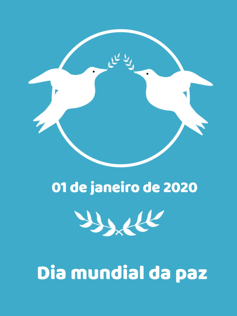 Post Dia da Paz com Pombas Brancas para Editar Online