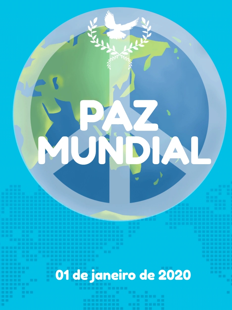 Post Dia Mundial da Paz com Globo e Pomba para Editar Online