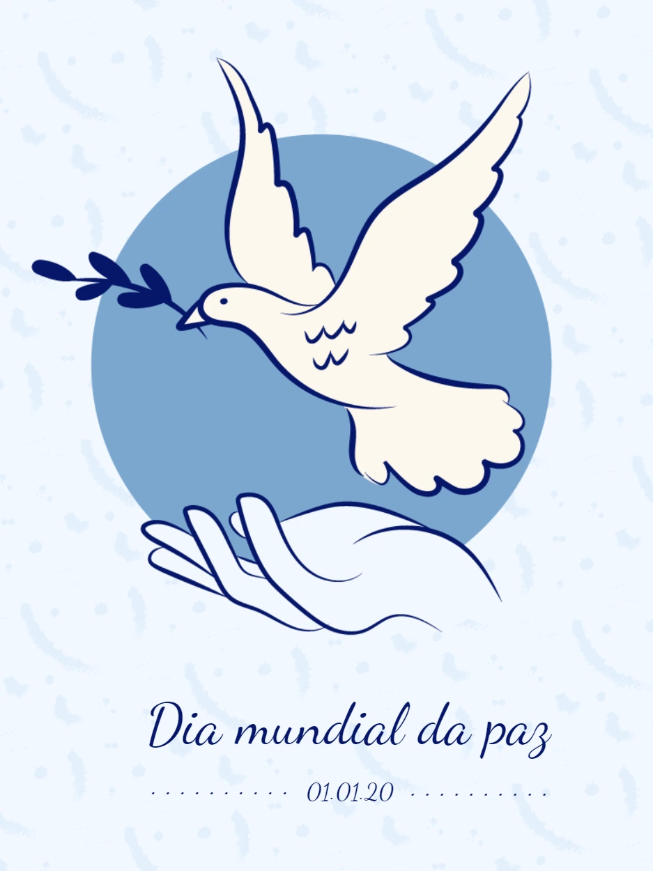 Post Dia da Paz com pomba para Editar e Compartilhar