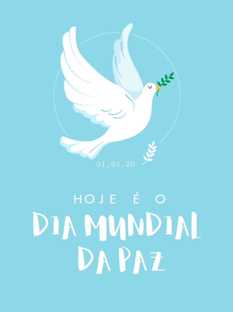 Post Dia Mundial da Paz com Pomba para Editar Online