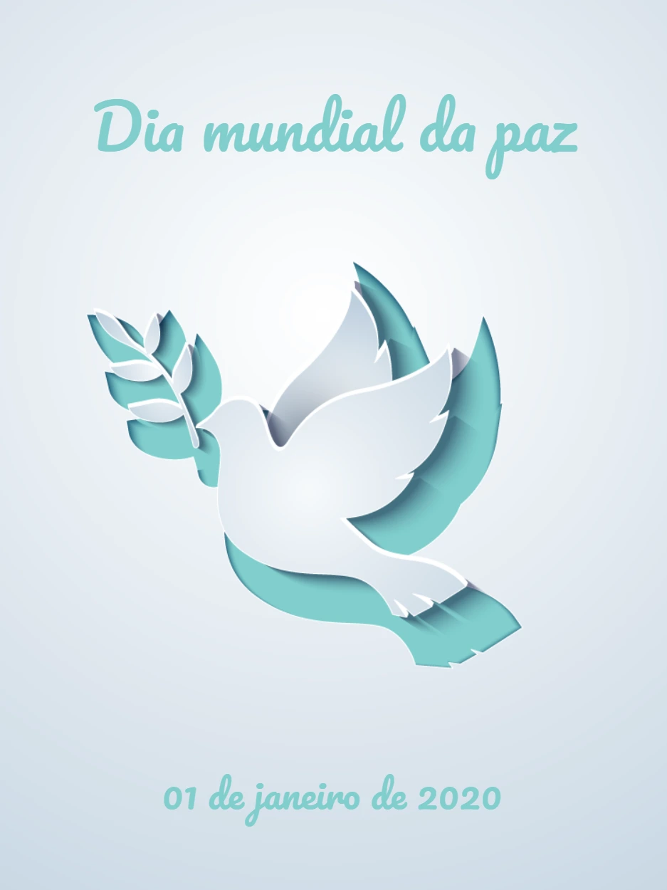 Post Dia Mundial da Paz com Pomba para Editar Online