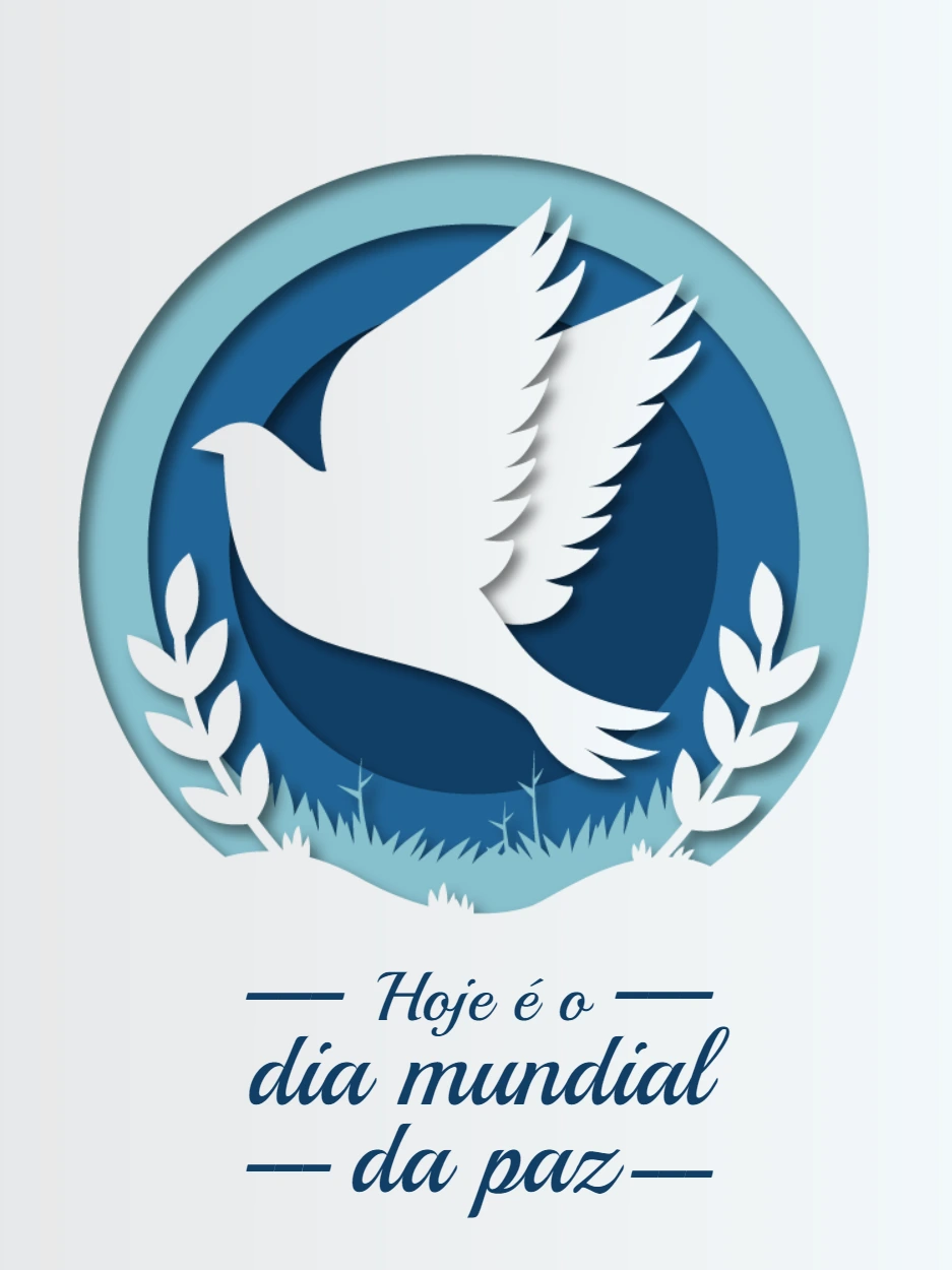 Arte Dia da Paz com Pomba Branca para Editar Online