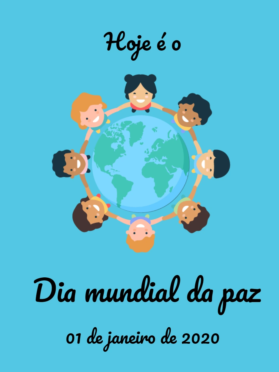 Post Dia da Paz com Crianças e Planeta para Editar Online