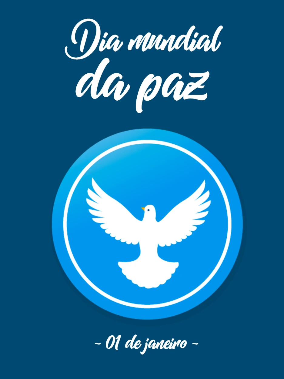 Post Dia da Paz com Pomba Branca para Editar Online
