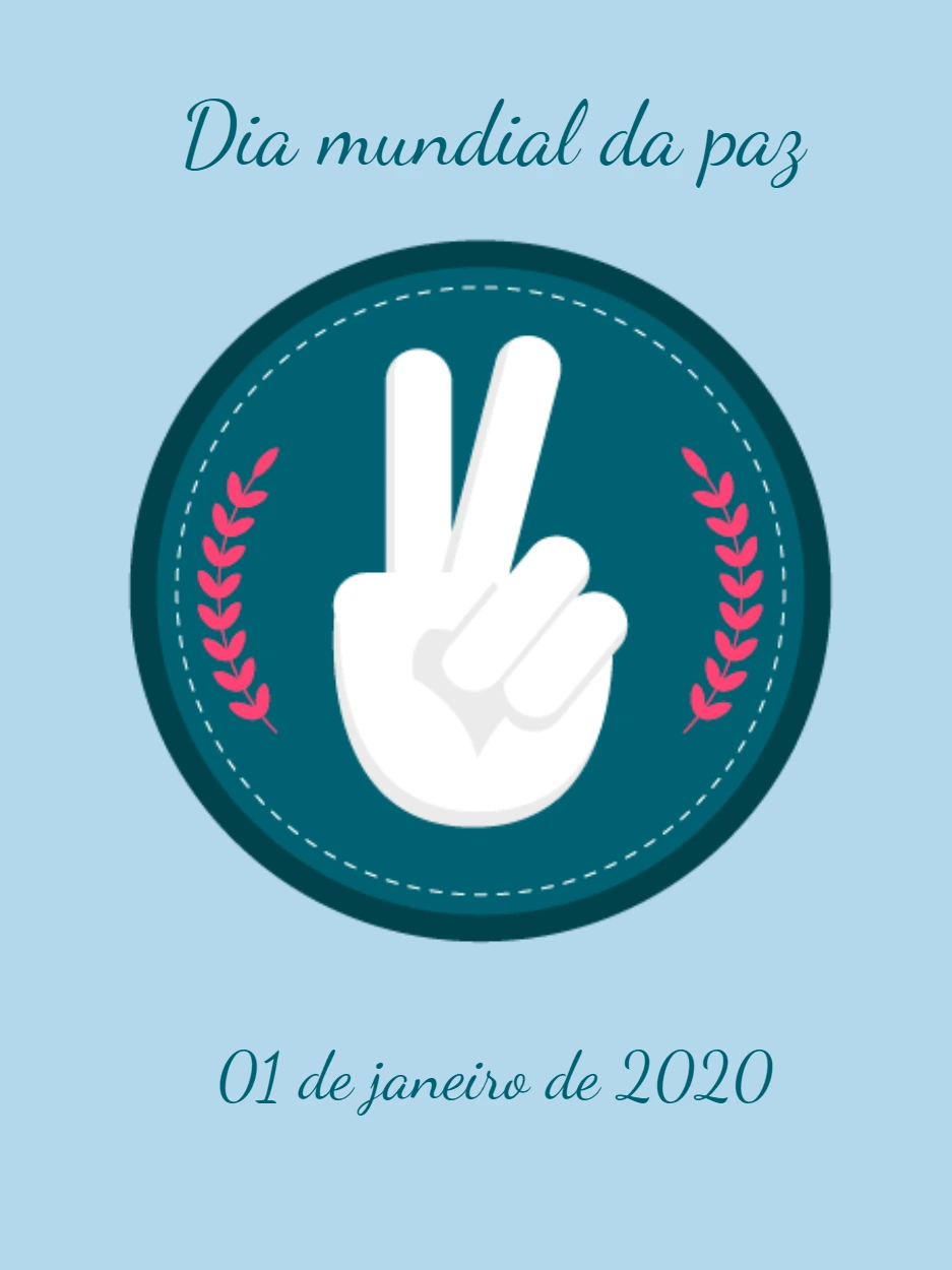 Post Dia Mundial da Paz com Símbolo da Paz para Editar Online