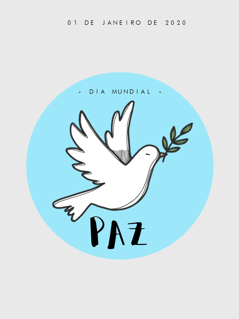 Post Dia da Paz com Pomba Branca para Editar Online