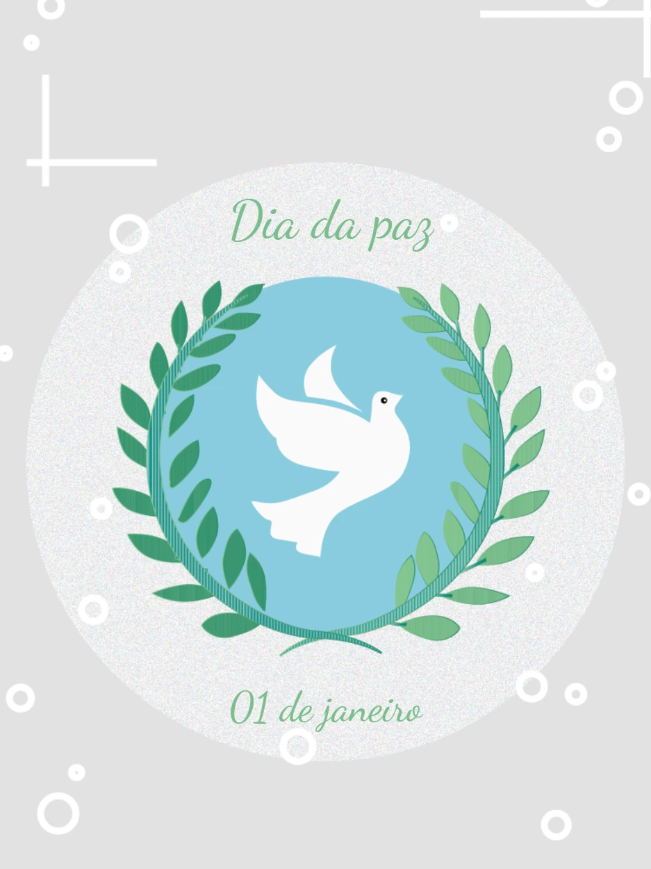 Post Dia da Paz com Pomba e Ramos para Editar Online