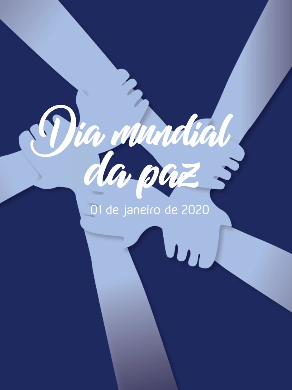 Post Dia Mundial da Paz com Mãos Unidas para Editar Online