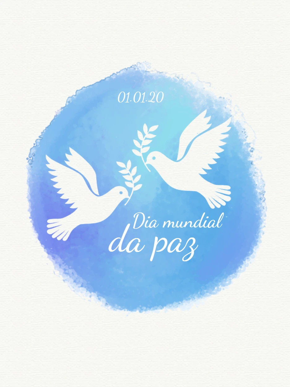 Post Dia Mundial da Paz com Pombas para Editar Online