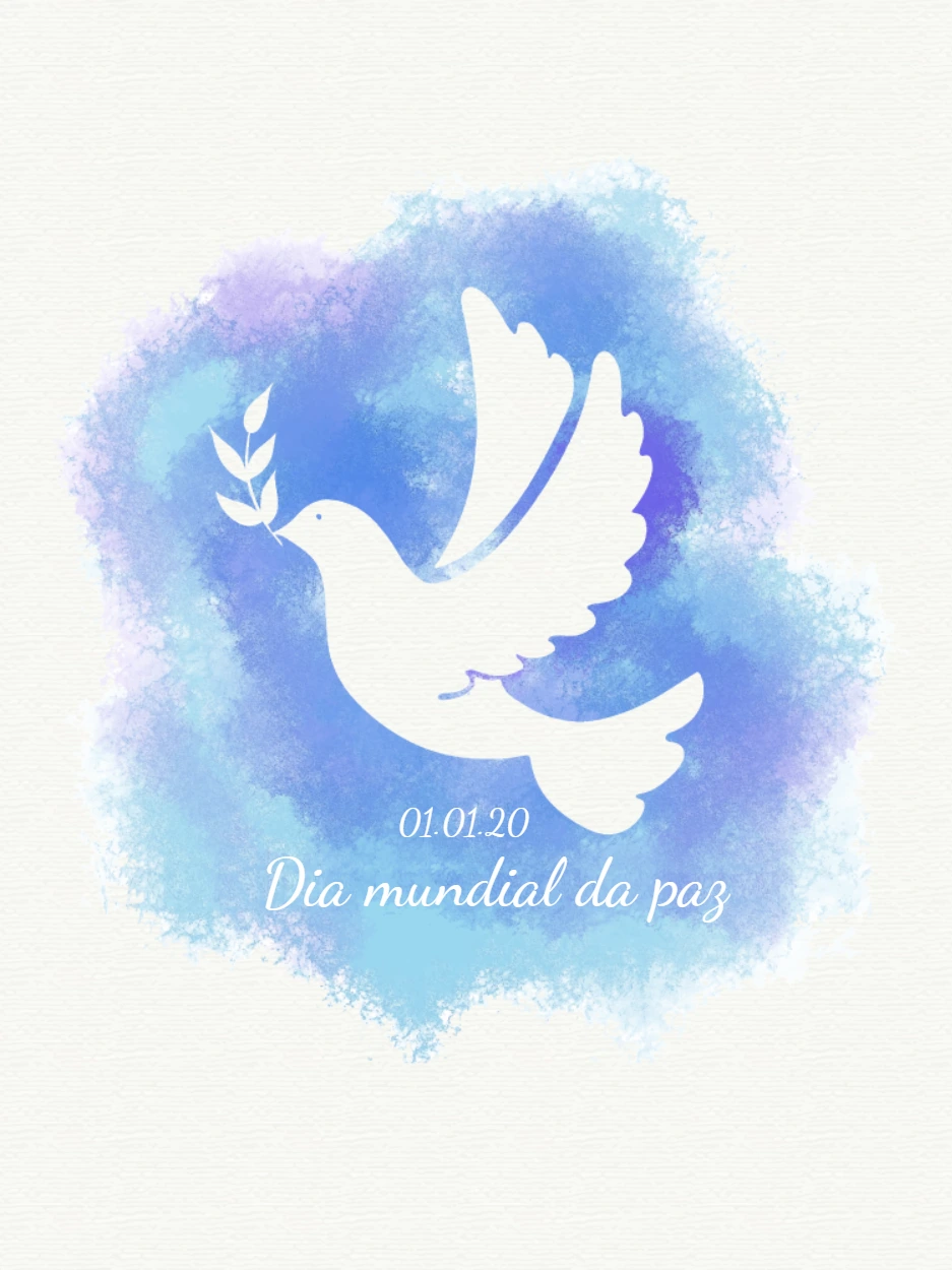 Post Dia Mundial da Paz com Pomba para Editar Online