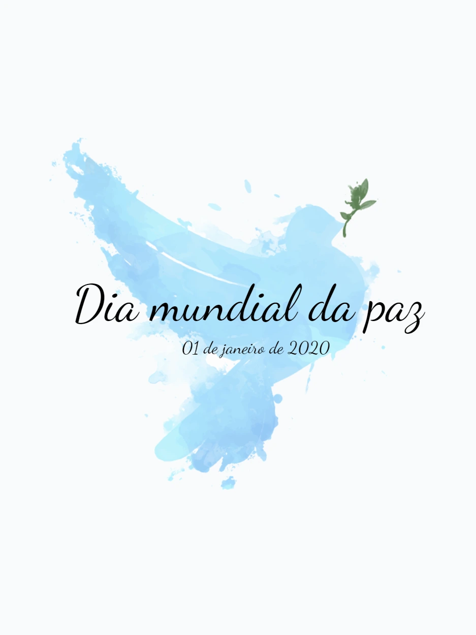 Post Dia Mundial da Paz com Pomba para Editar e Compartilhar