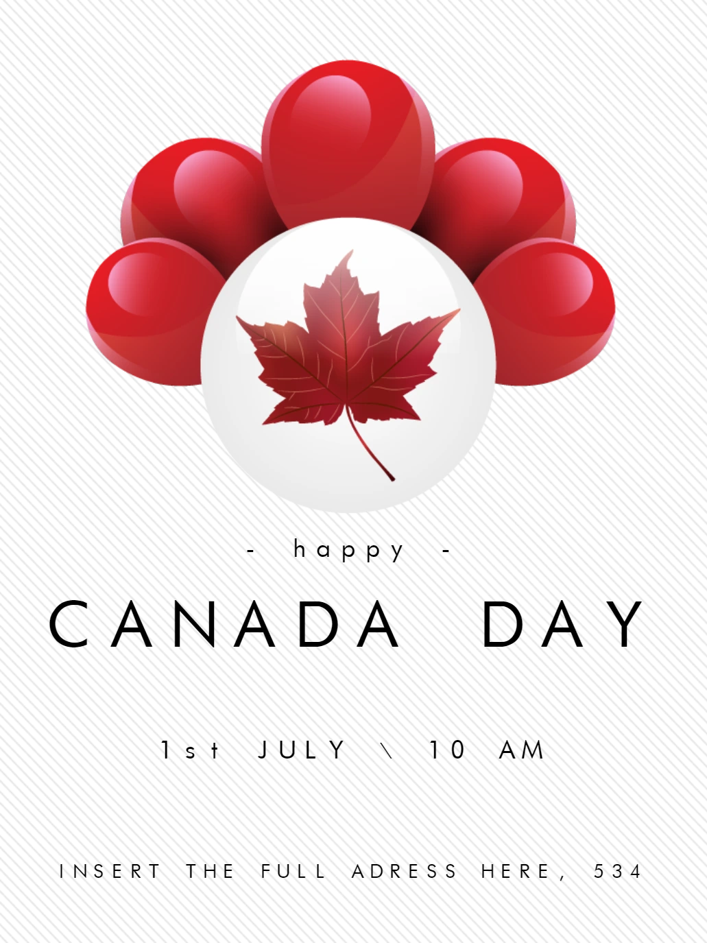 Canada Day Invitation with Maple Leaf to Edit Online
