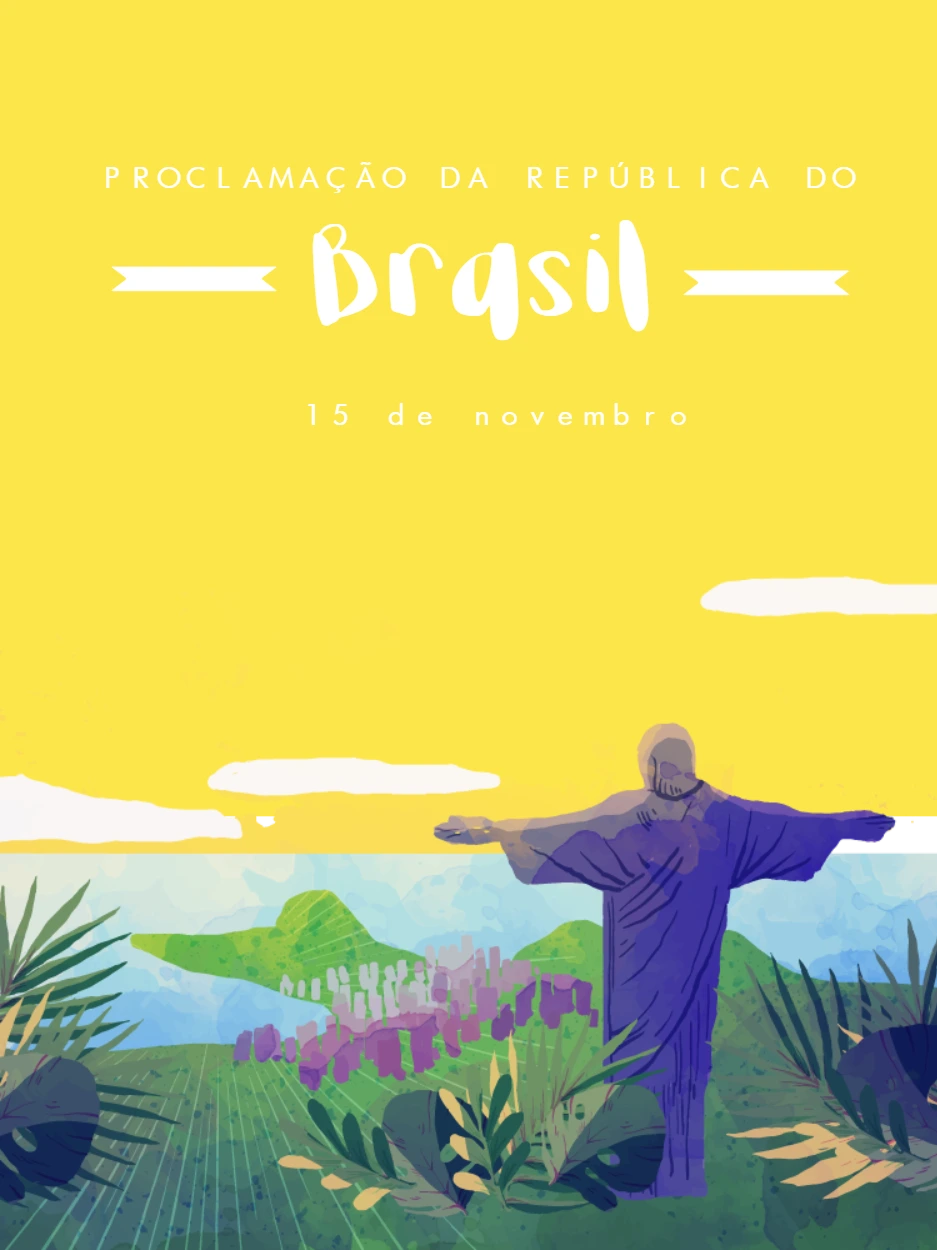 Post Editável de Feriado Nacional com Símbolos do País