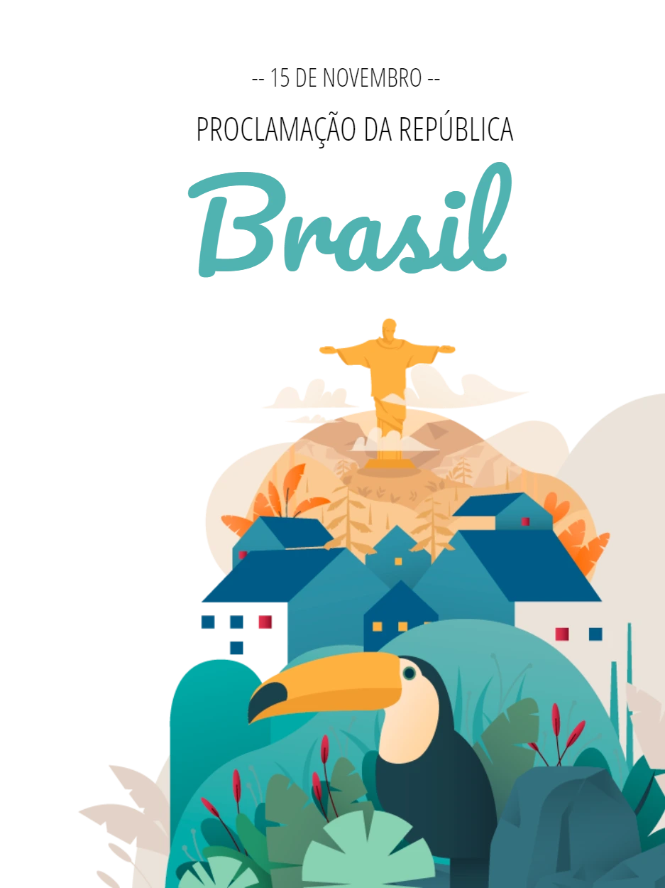 Post sobre o Brasil com Ícones Culturais para Editar Online