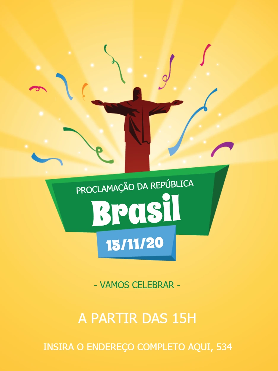 Convite Proclamação da República do Brasil Editável Online