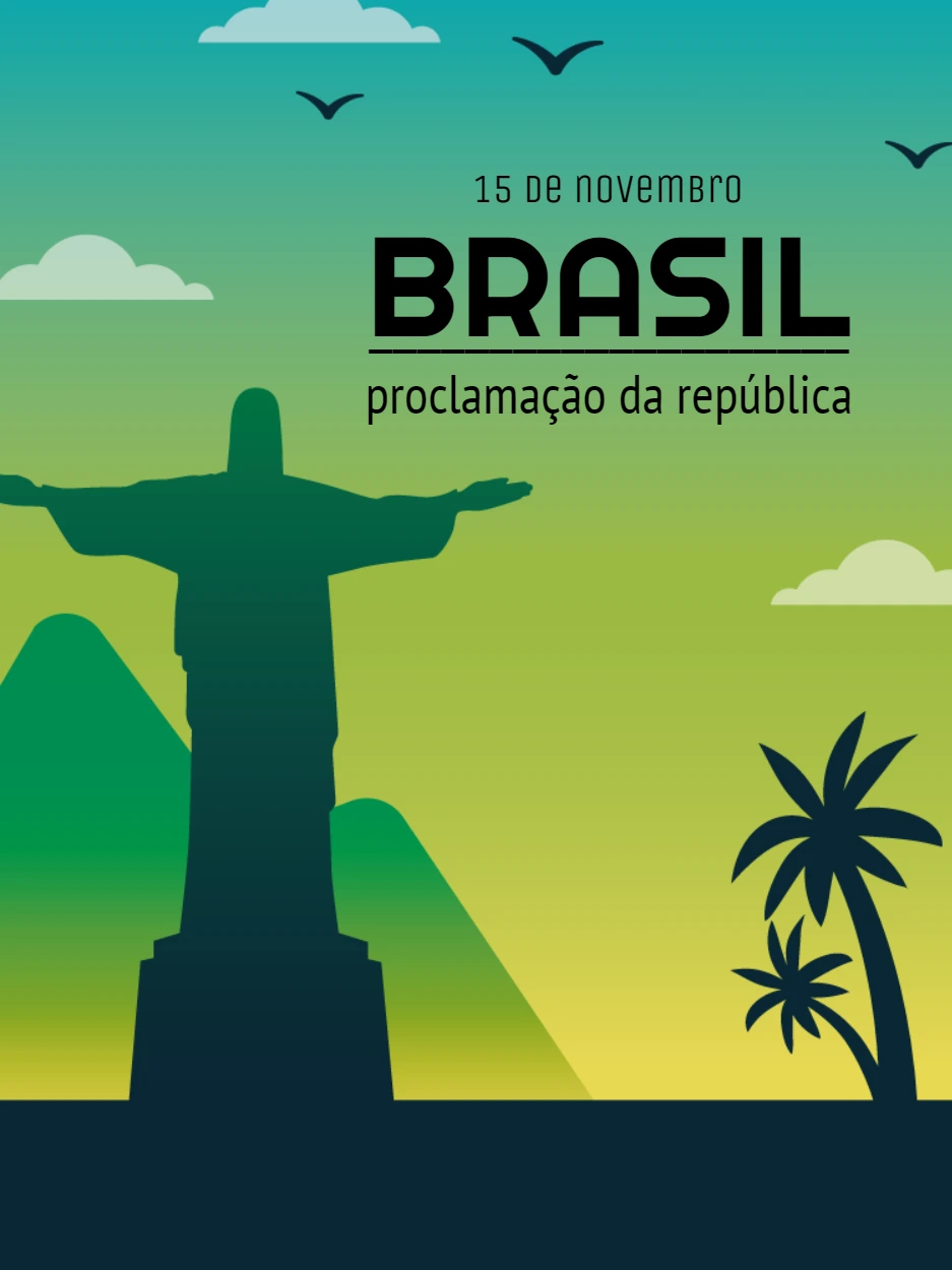 Post Proclamação da República com Símbolos do Brasil para Editar