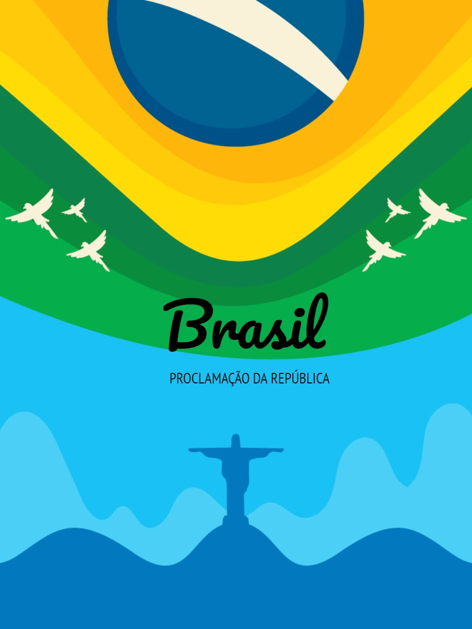 Post Proclamação da República com Símbolos do Brasil para Editar