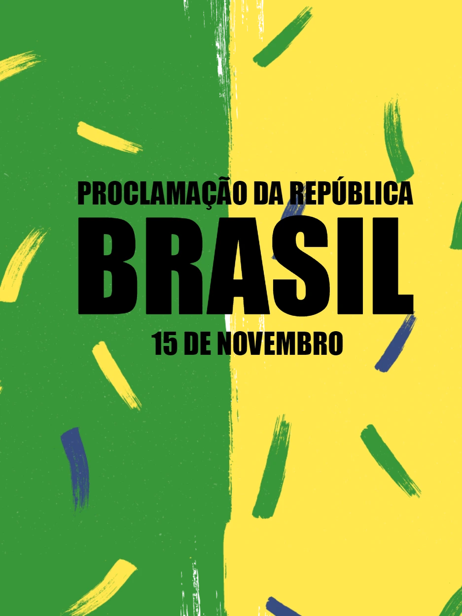 Arte Proclamação da República com Tema Brasil para Editar Online