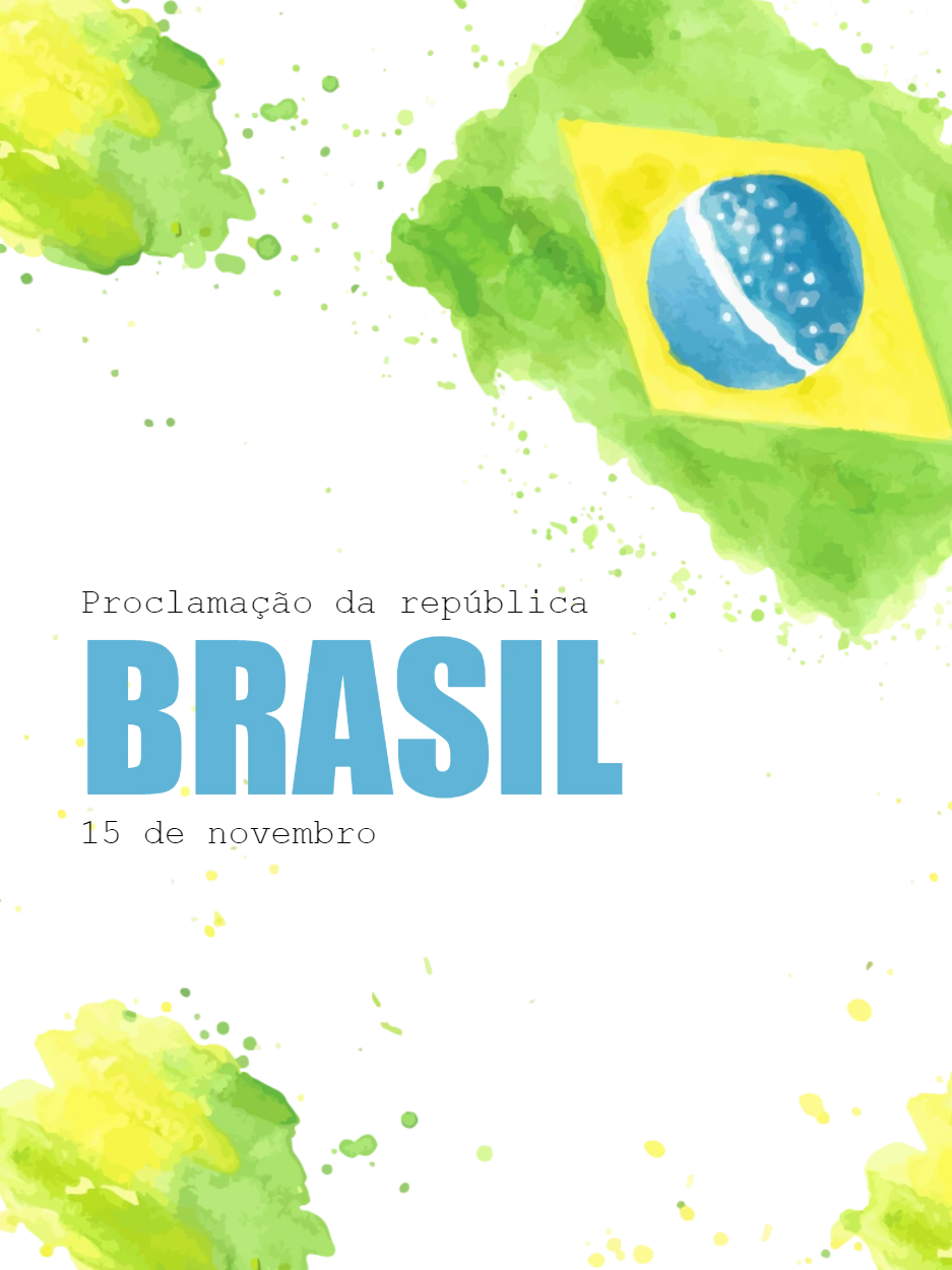Arte Editável Proclamação da República com Bandeira do Brasil