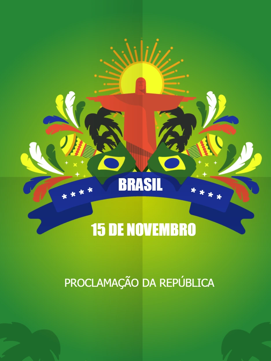 Post Proclamação da República com Símbolos do Brasil para Editar