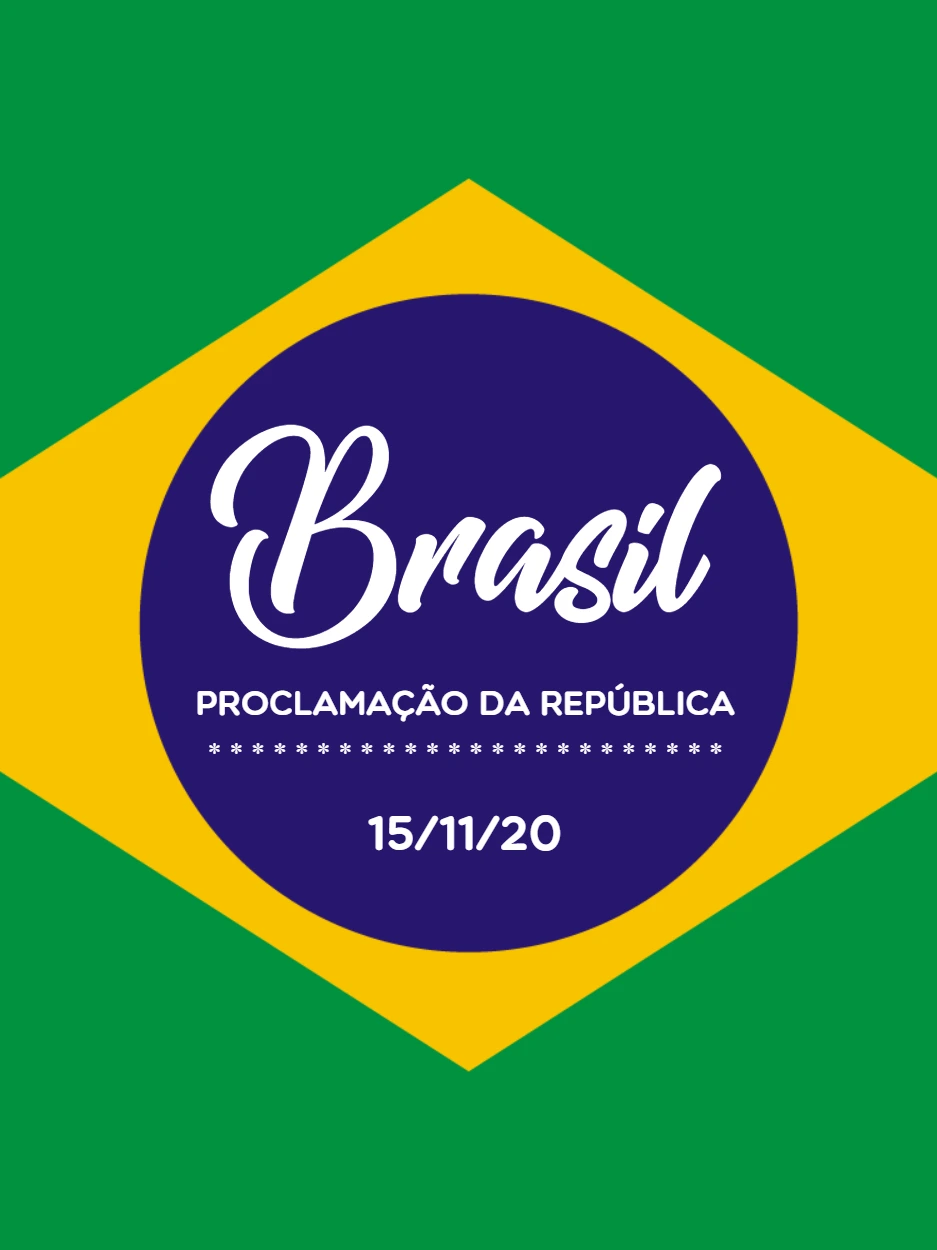 Post Proclamação da República com Bandeira do Brasil para Editar