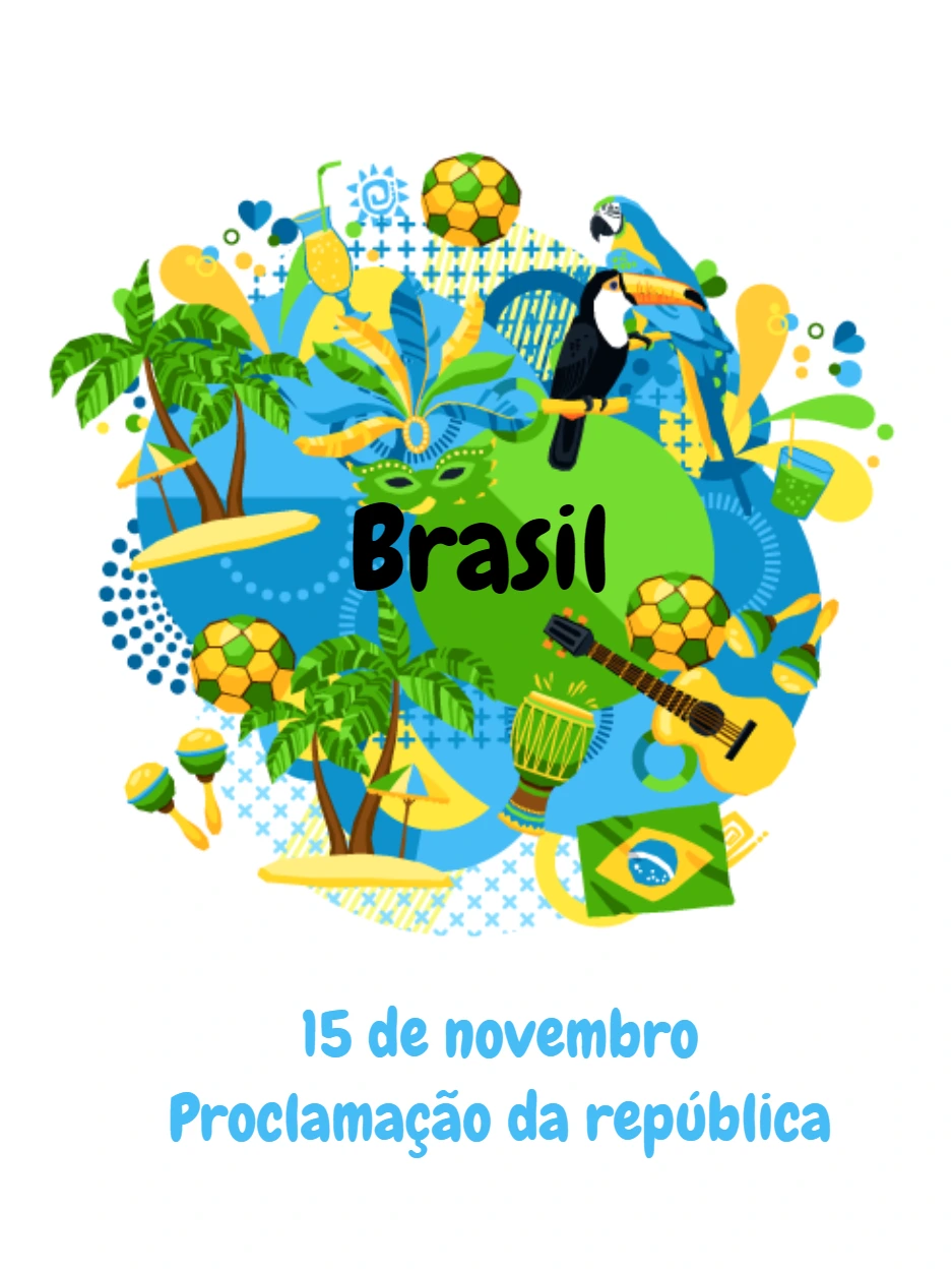 Post Feriado Brasileiro com Ícones do Brasil para Editar