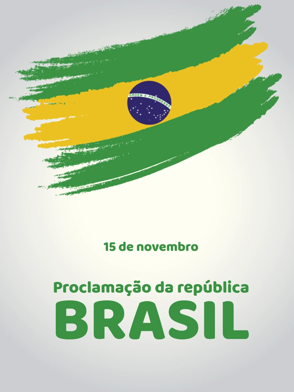 Post Proclamação da República com Bandeira para Editar Online