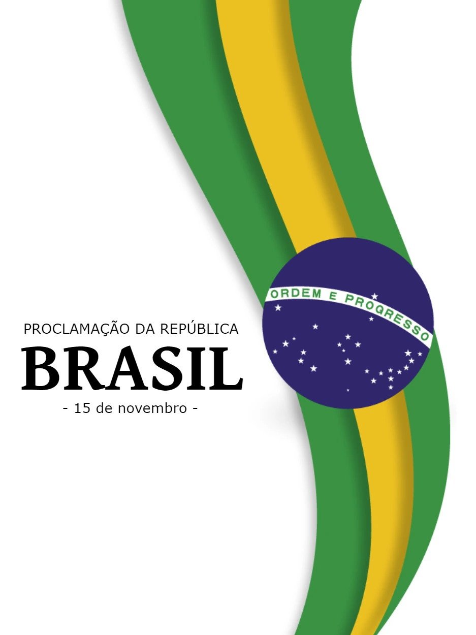 Arte Proclamação da República com Bandeira para Editar Online