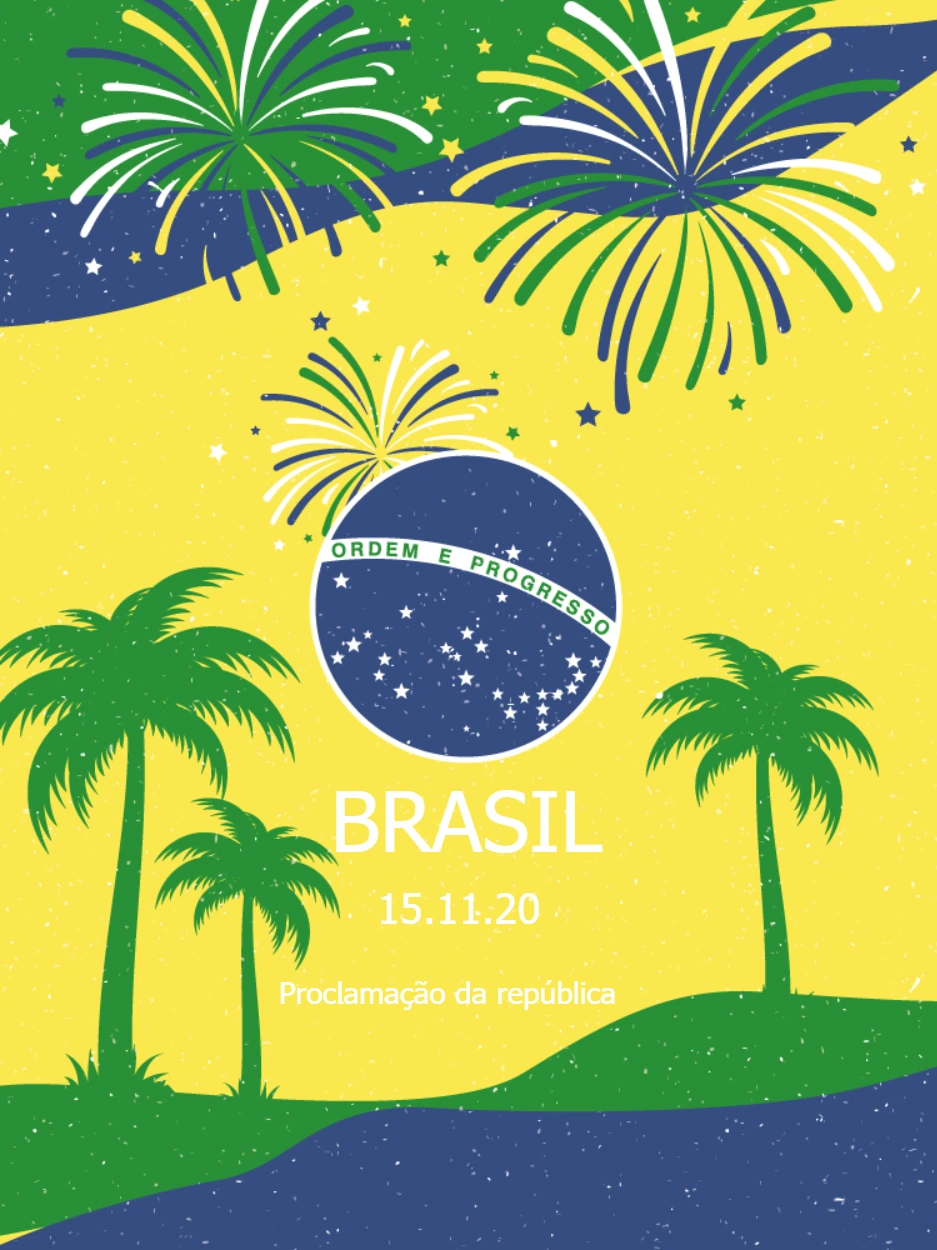 Post Feriado do Brasil com Cores da Bandeira para Editar
