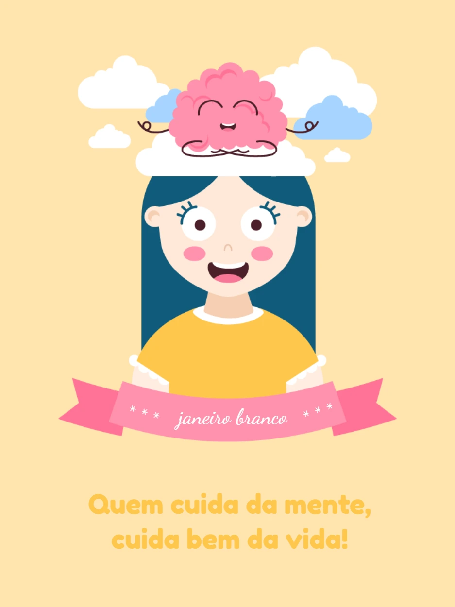 Arte Janeiro Branco Saúde Mental para Editar Online