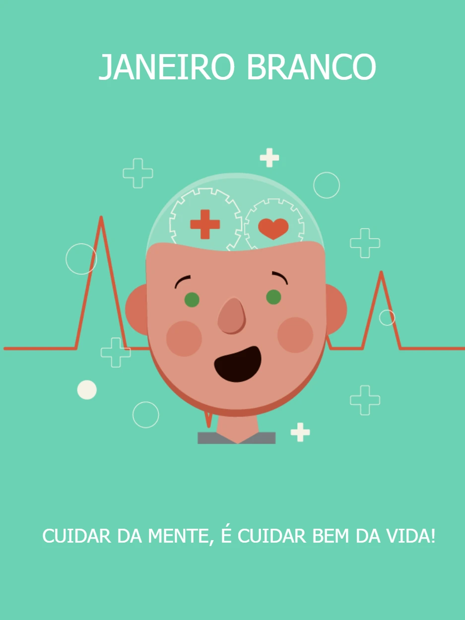 Post Editável para Janeiro Branco sobre Saúde Mental