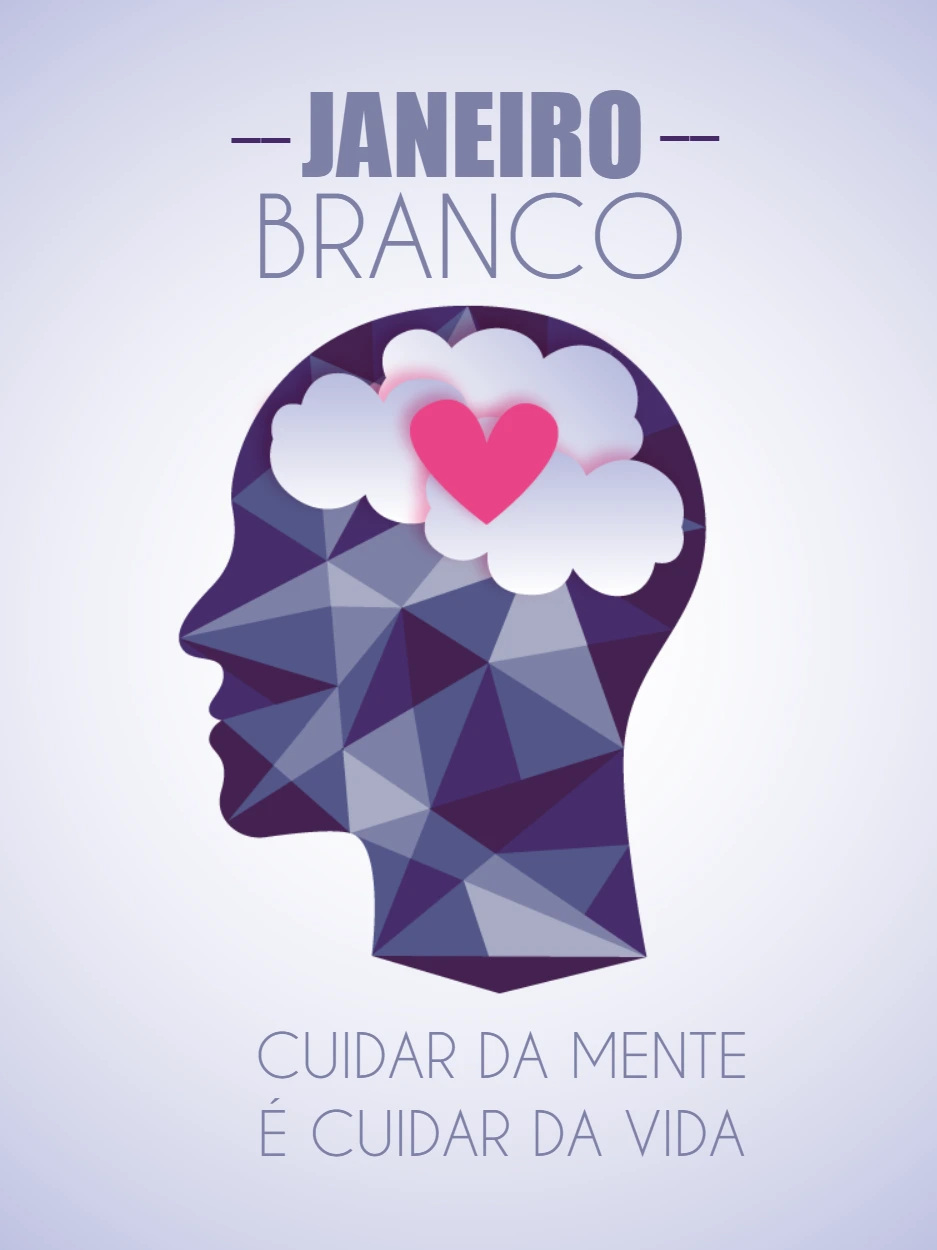 Post Janeiro Branco sobre Saúde Mental para Editar Online