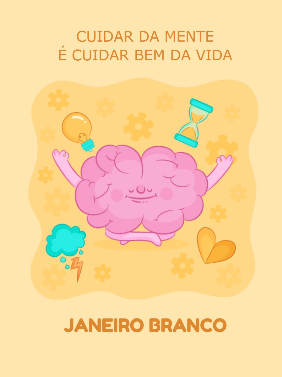Post sobre Saúde Mental com Cérebro Meditando para Editar