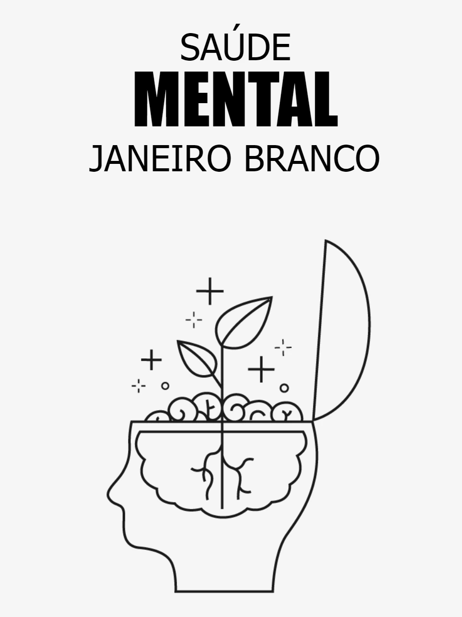Arte Editável Saúde Mental Janeiro Branco para Editar