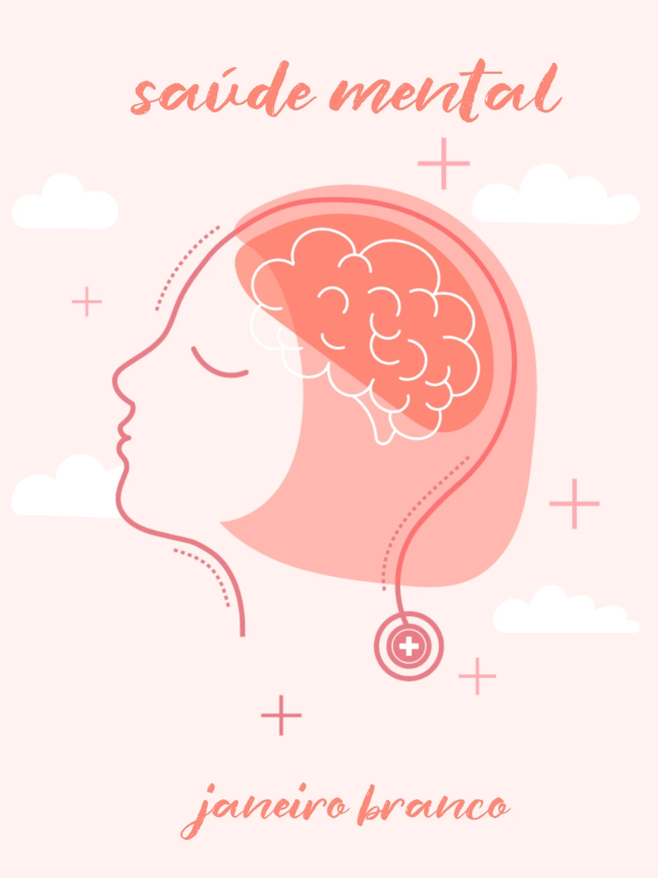 Template de Saúde Mental com Ilustração para Editar Online