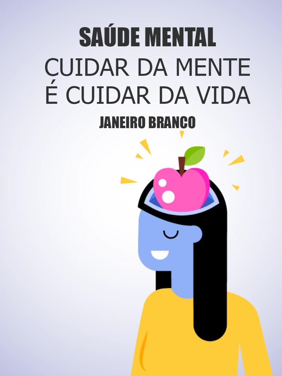 Post sobre Saúde Mental com Ilustração para Editar Online